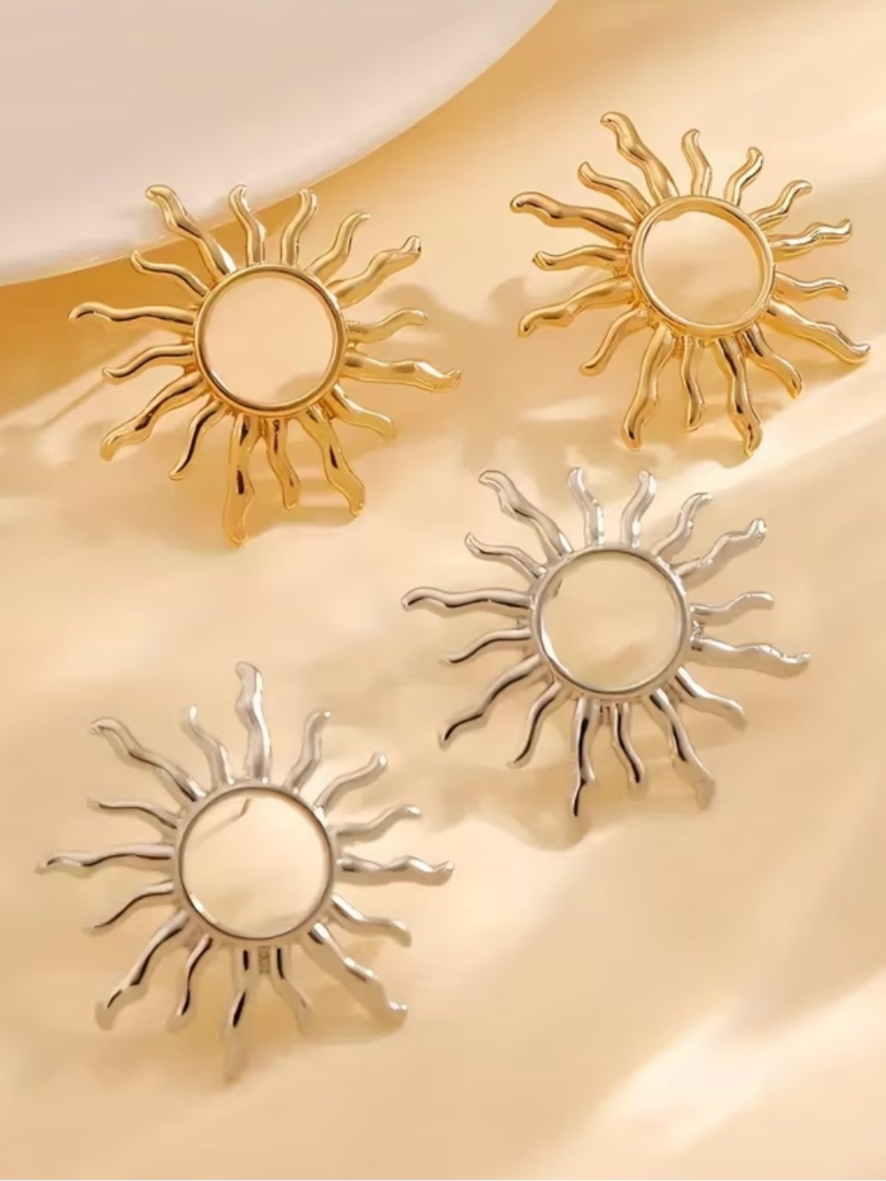 NEW! Luxury Gold Sunburst Stud Earrings. Sun Earrings ☀️ A4-149 - Picture 3 of 7